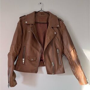 Blank NYC Light Brown Medium Faux Leather Jacket